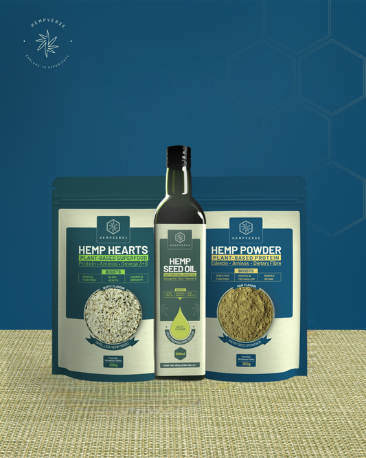 Hemp hearts, Hemp seed oil and hemp Powder